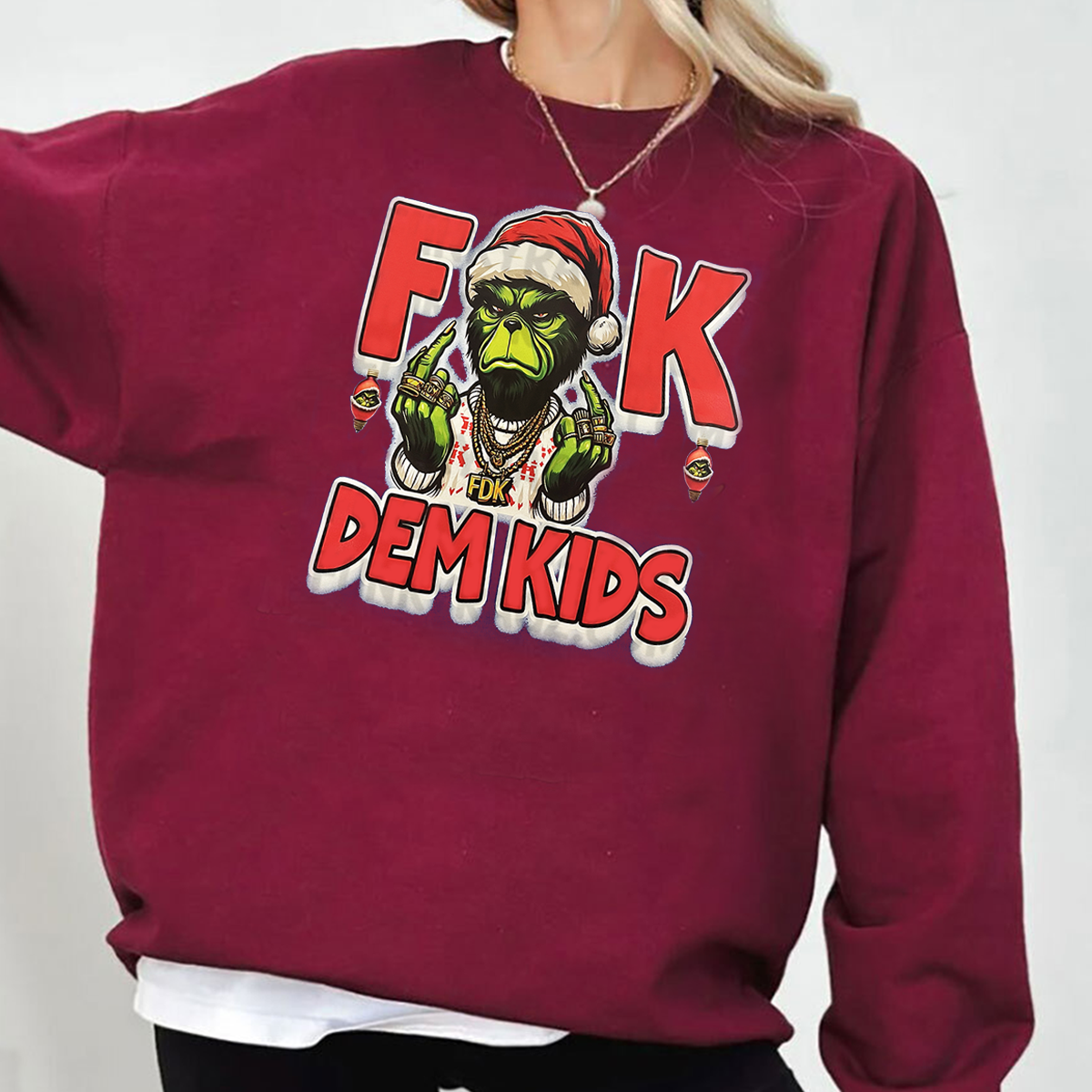 F Dem Kids Christmas Grinch T-Shirt,Crewneck,Hoodie,Gift For All,H-C-701