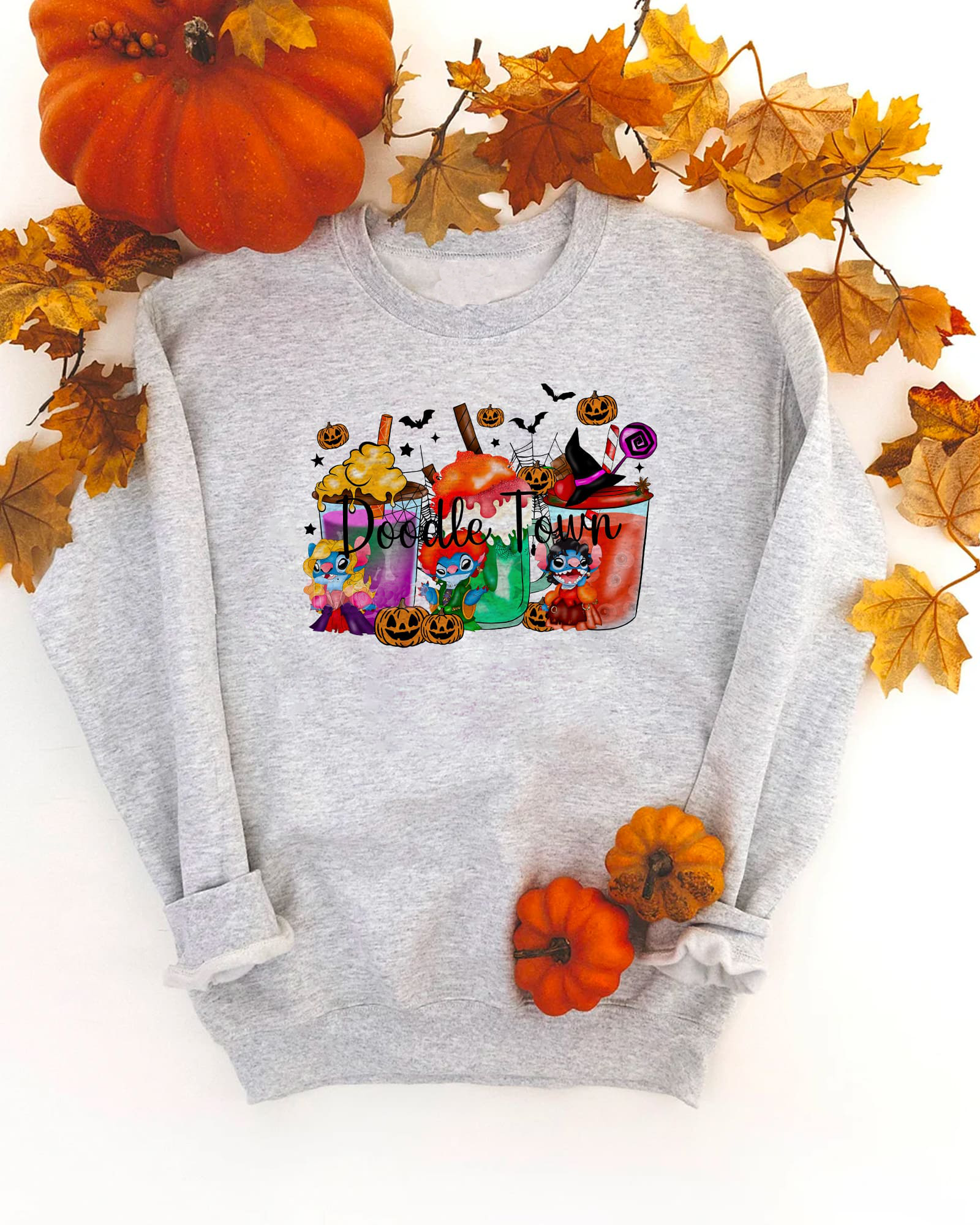 Doodle Town Halloween Stitch T-Shirt,Crewneck,Hoodie For Gift,H-C-144