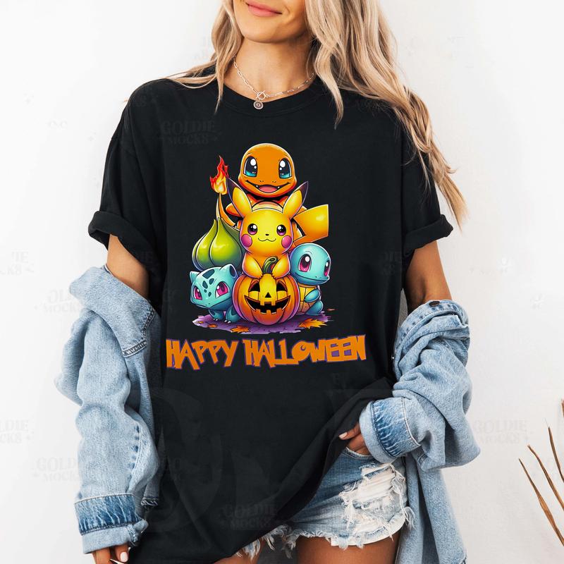 Happy Halloween POkemon Legends Unisex Anime T-Shirt,Crewneck,Hoodie,H-C-738