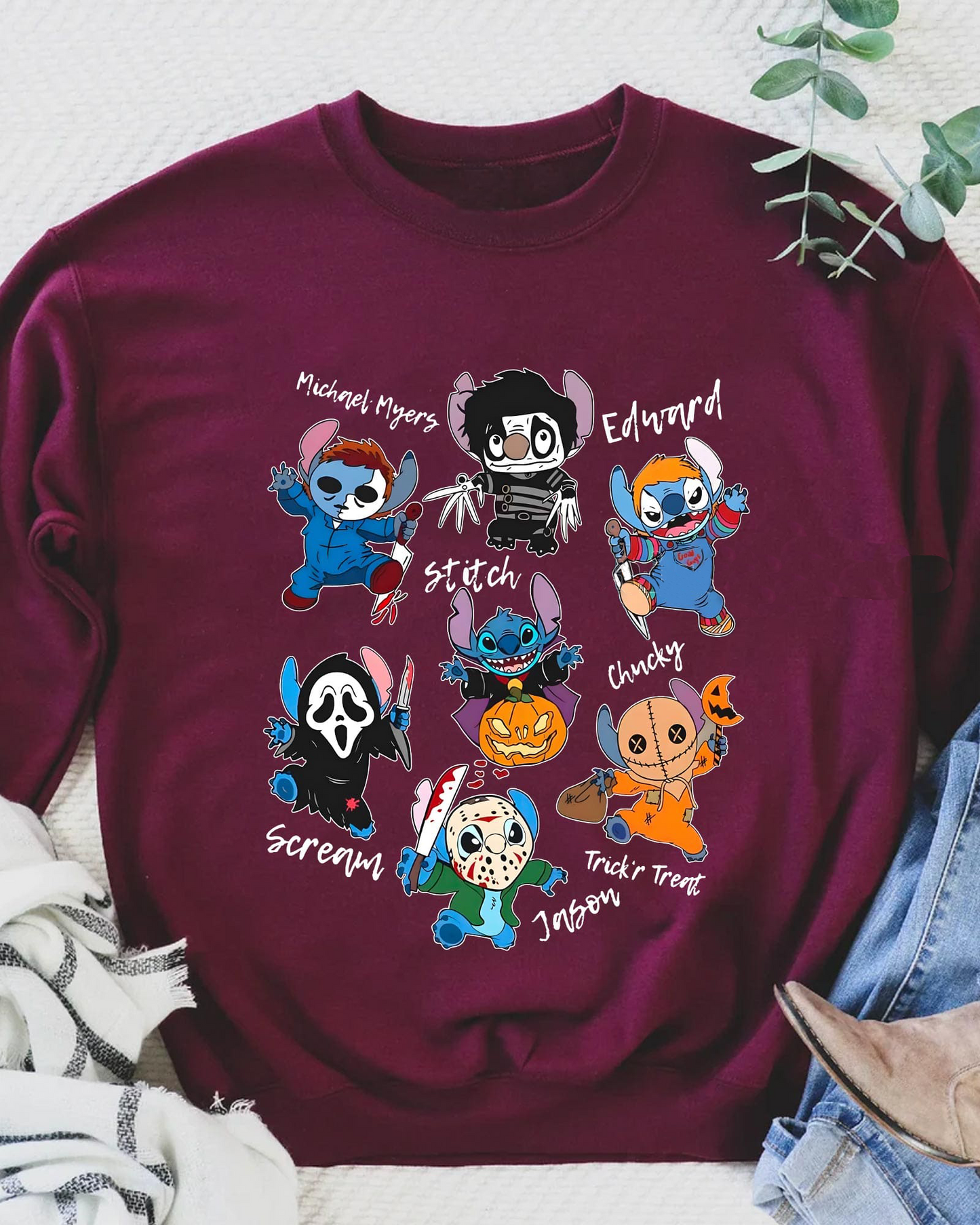 Dress-Up Delight Halloween Stitch T-Shirt,Crewneck,Hoodie,H-C-133