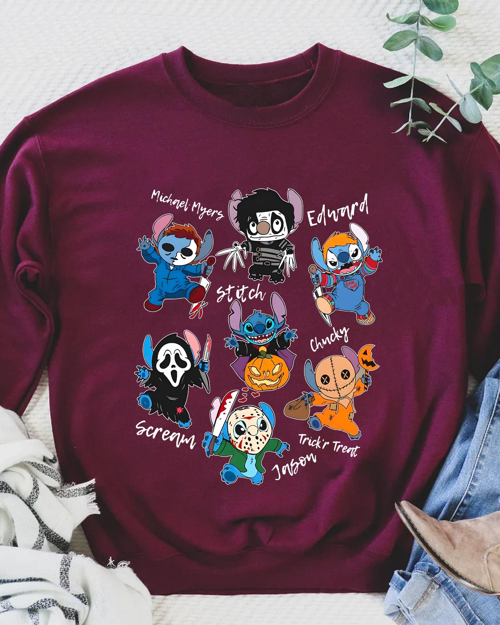 Dress-Up Delight Halloween Stitch T-Shirt,Crewneck,Hoodie,H-C-133