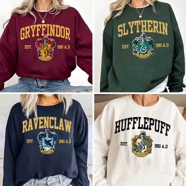 Hogwarts Harry Potter Four Houses T-Shirt,Crewneck,Hoodie,Gift For All,H-C-147