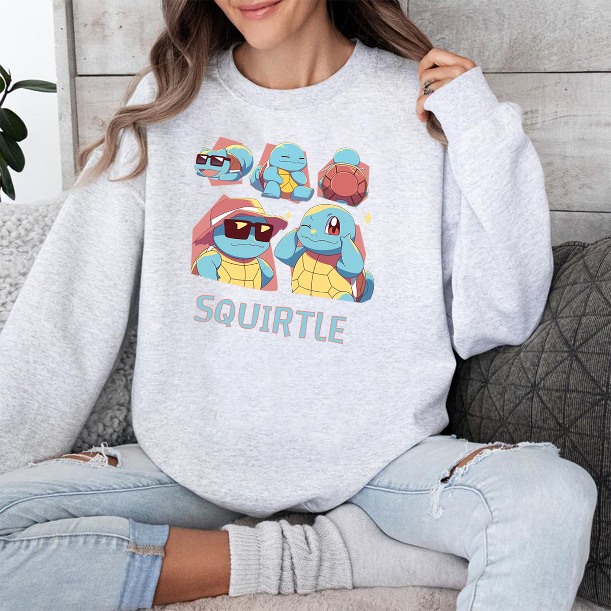 Cute Squirtle Pokémon Characters Anime Unisex T-Shirt,Crewneck,Hoodie,H-C-768