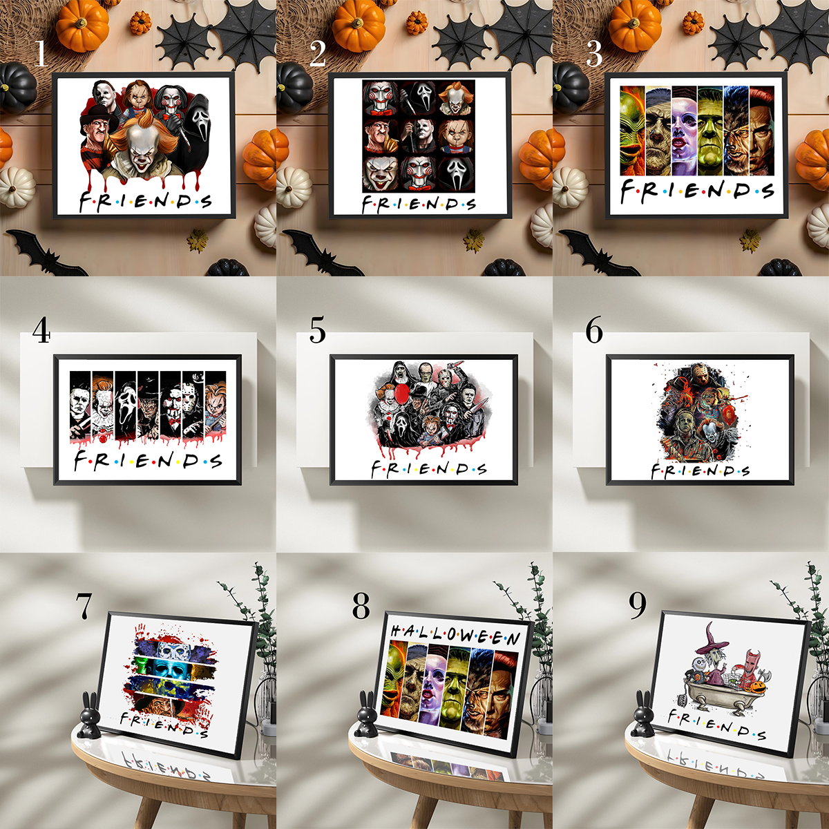 Friends Series Horror Characters Halloween Custom Frame,F-C-315