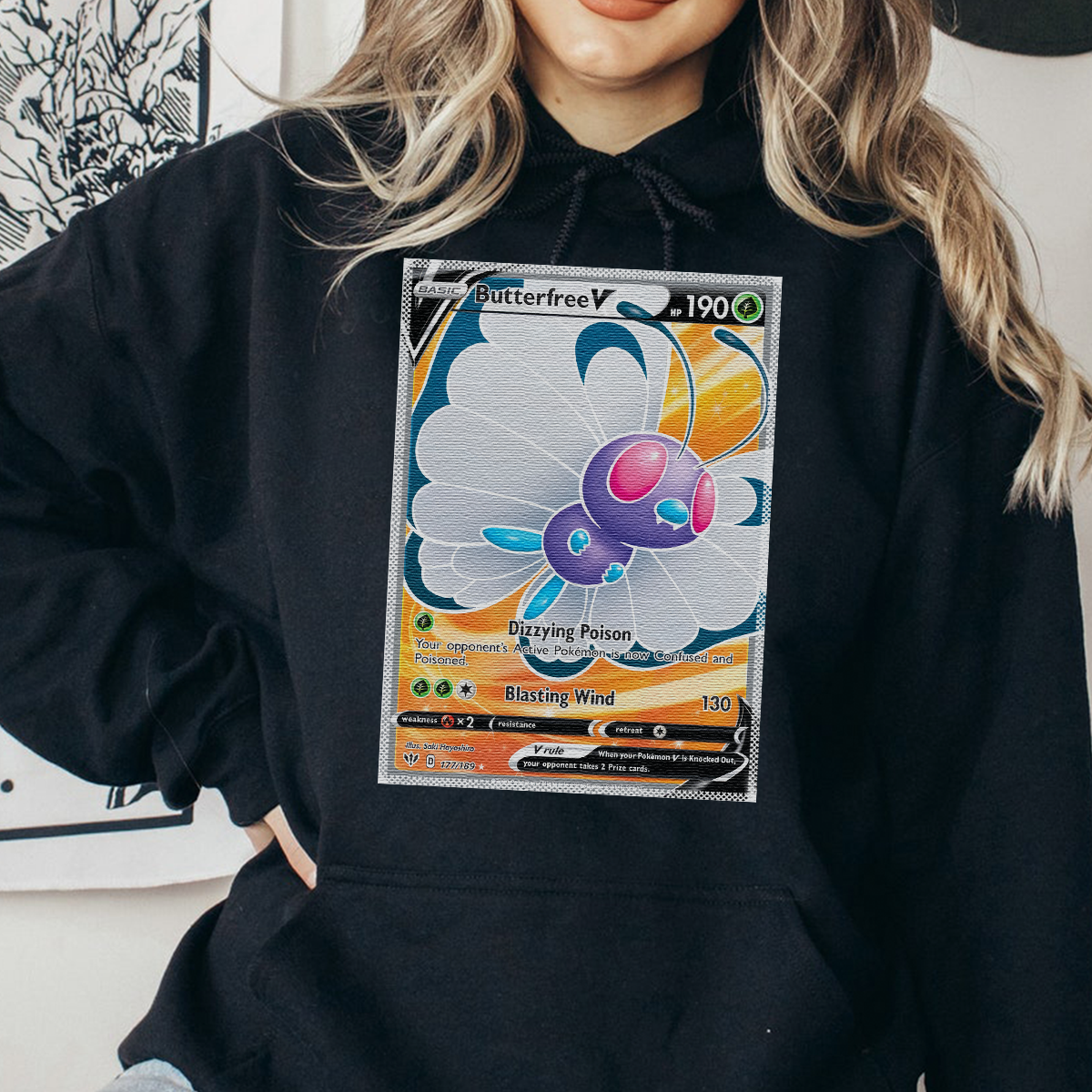 Personalized Pokémon Fabric Trading Card D2 Patch Suture Unisex Hoodie,Perfect Gift for Fans Friends,P-H-18