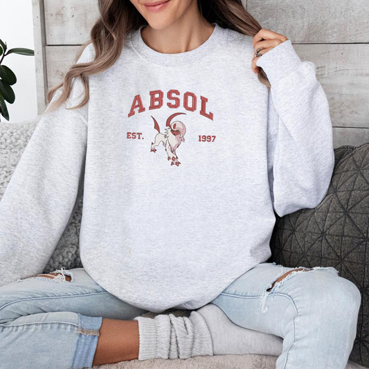 Absol Adorable Anime-Themed Embroidered T-Shirt,Crewneck,Hoodie-Trendy Versatile and a Thoughtful Gift for Friends,H-C-1016