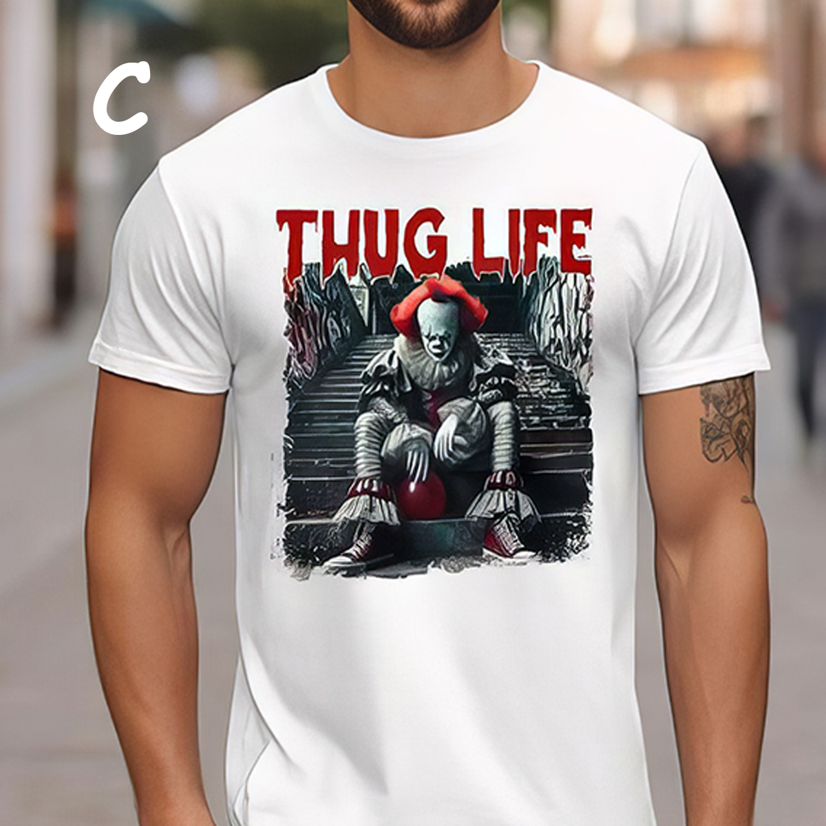 Sweat à capuche avec personnages d'horreur d'Halloween THUG LIFE, TS-C-103