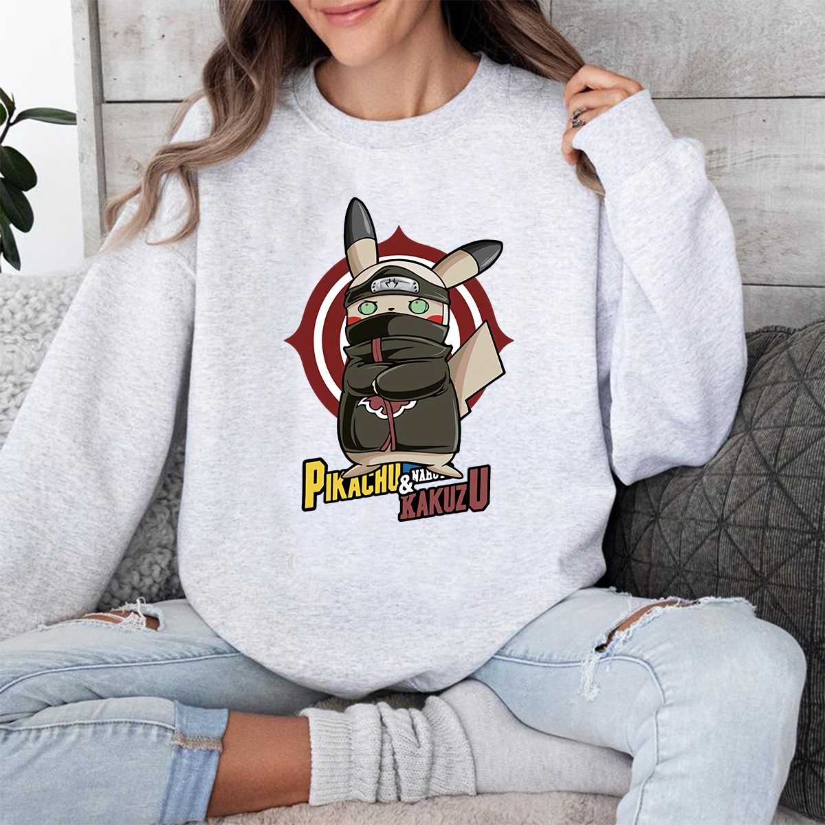 Pikachu And Naruto Kakuzu Pokémon Anime Unisex T-Shirt,Crewneck,Hoodie,H-C-816