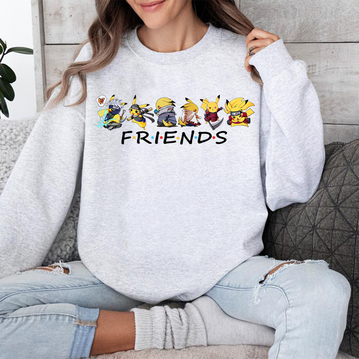 Friends Cool Naruto Pikachu Pokémon Hoodie,A Perfect Gift For Fans,H-C-789