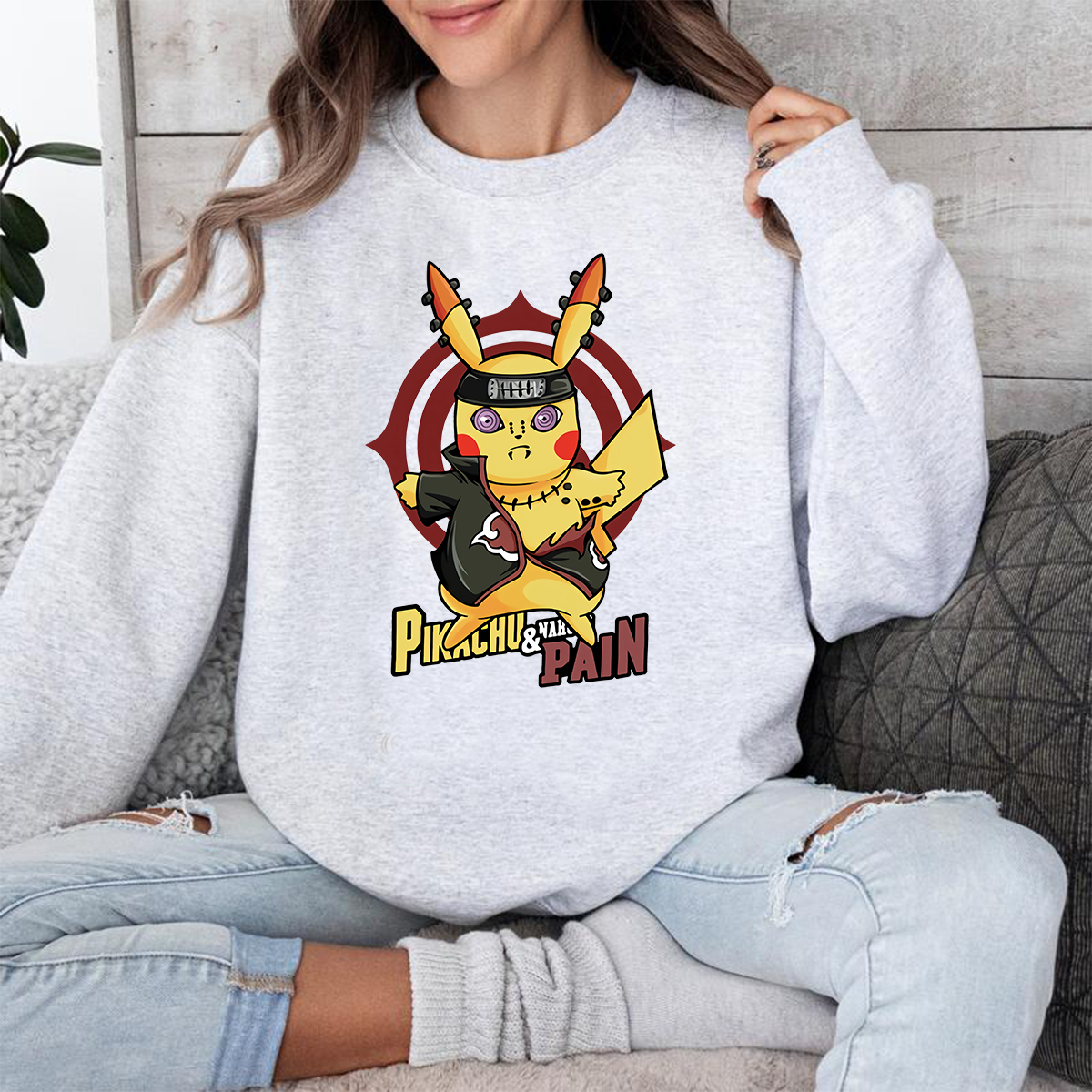 Pikachu And Naruto Pain Anime Unisex T-Shirt,Crewneck,Hoodie,H-C-802
