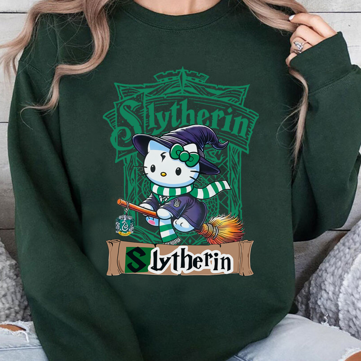 Cute Hello Kitty × Harry Potter Four Houses Collaboration T-Shirt,Crewneck,Hoodie,Gift for Loyal Fans,TS-C-666