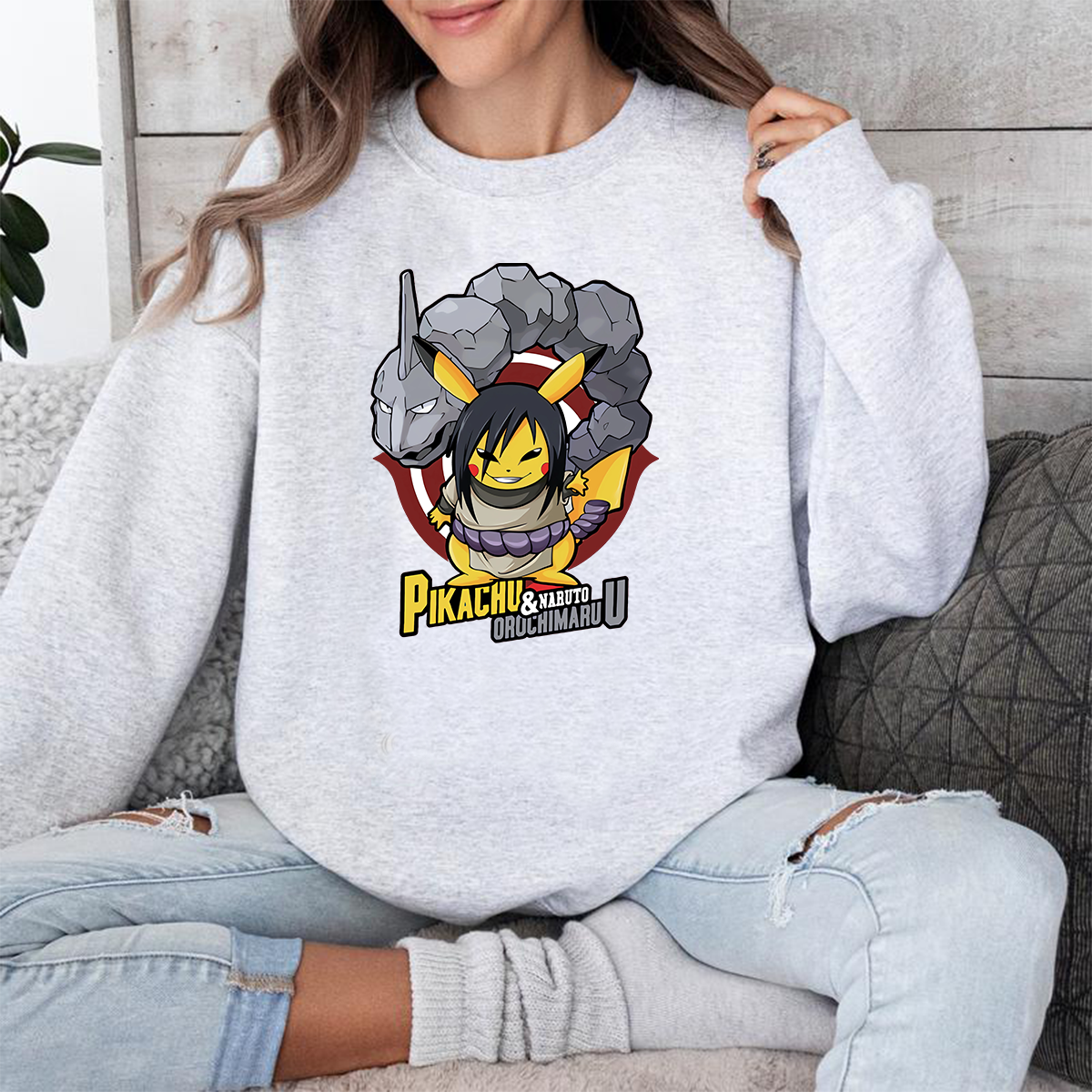 Pikachu And Naruto Orochimaruu Pokémon Unisex T-Shirt,Crewneck,Hoodie,H-C-810