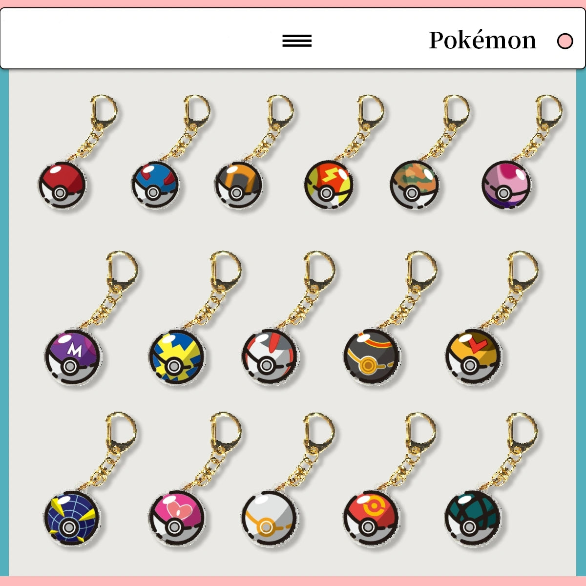 Pokémon Poké Ball Keychain - Double-Sided Acrylic DIY Cartoon Anime Creative Accessory,006