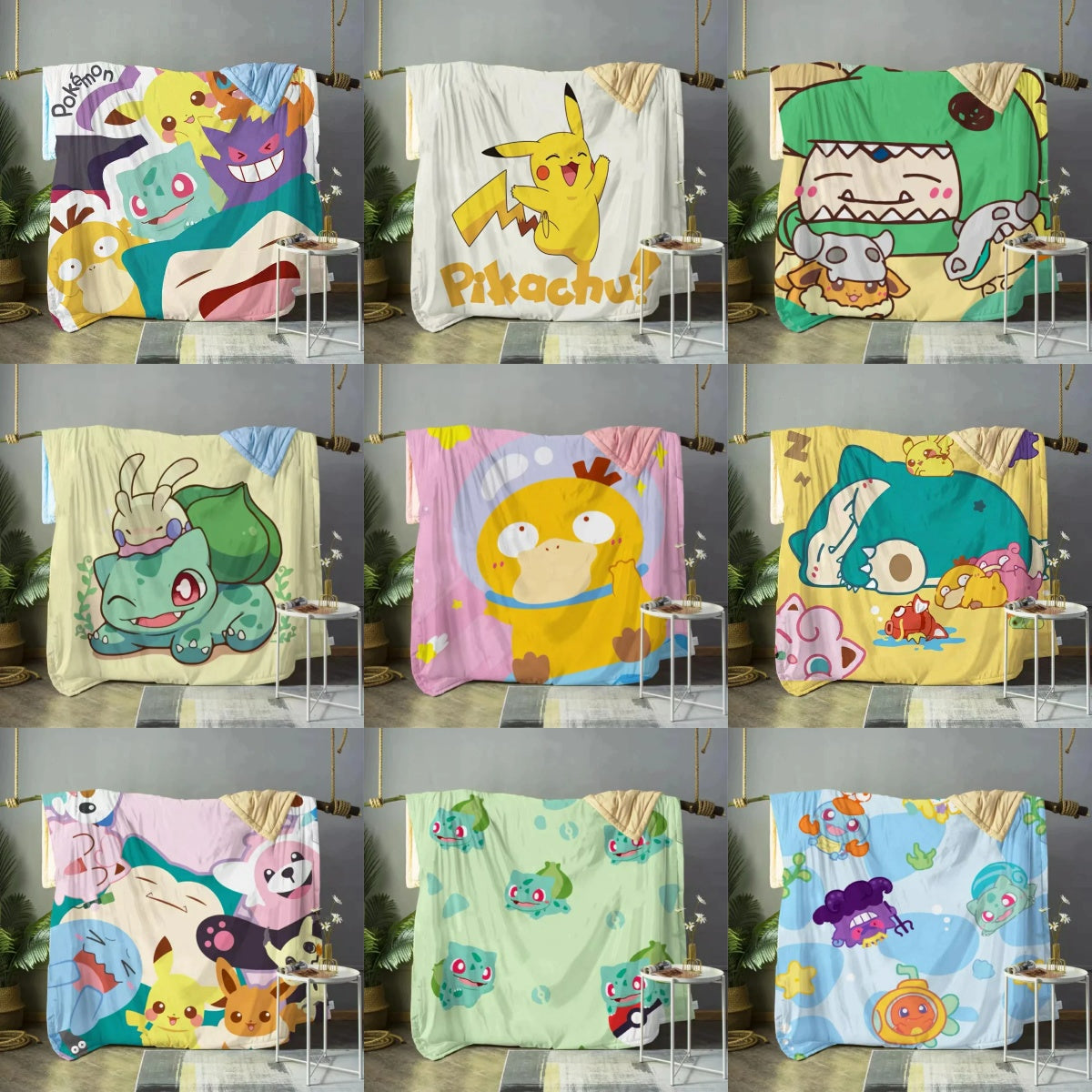 Super Soft & Adorable Pokémon Plush Throw Blanket – Cozy,Vibrant,and Perfect for Fans of All Ages,B-C-766