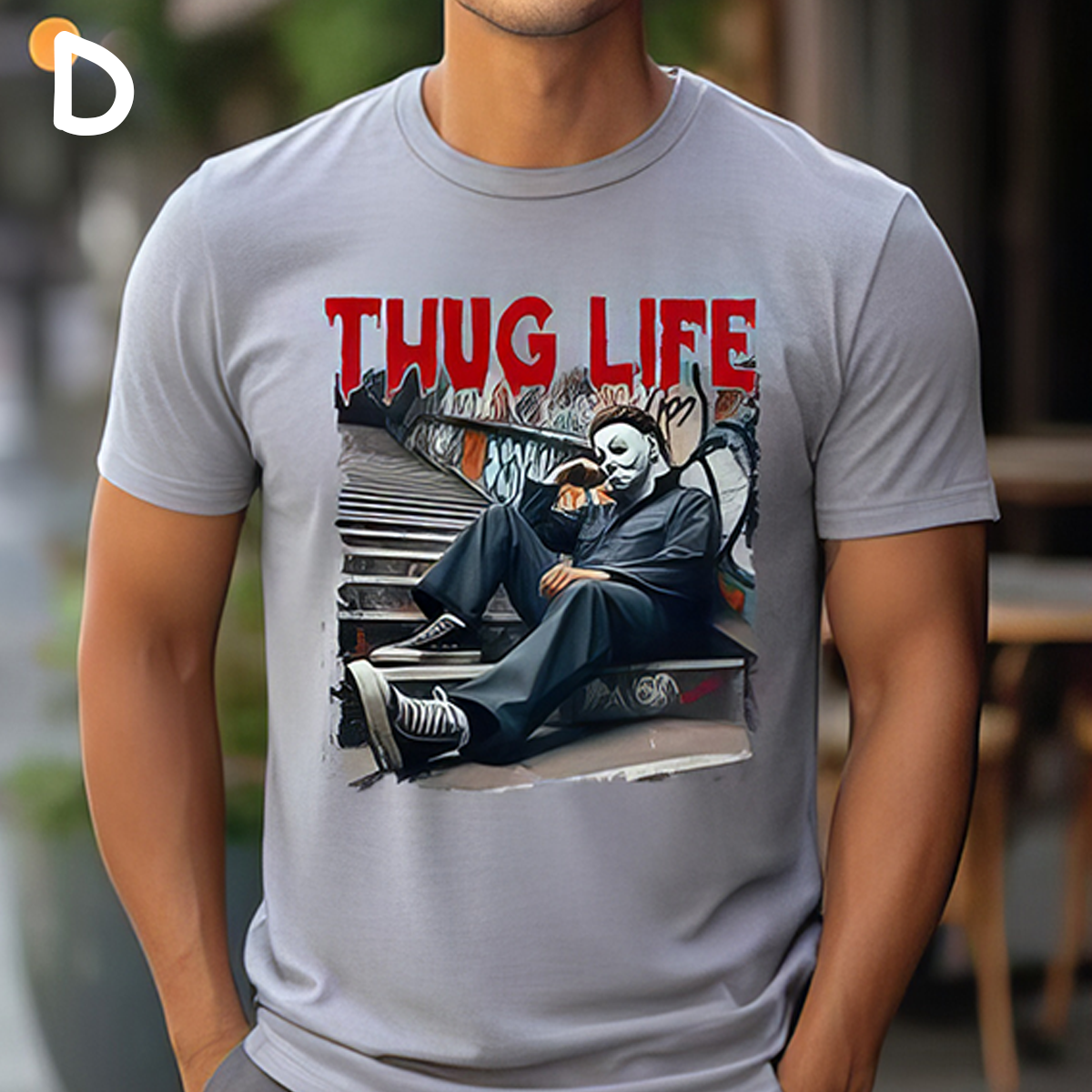 Sweat à capuche avec personnages d'horreur d'Halloween THUG LIFE, TS-C-103