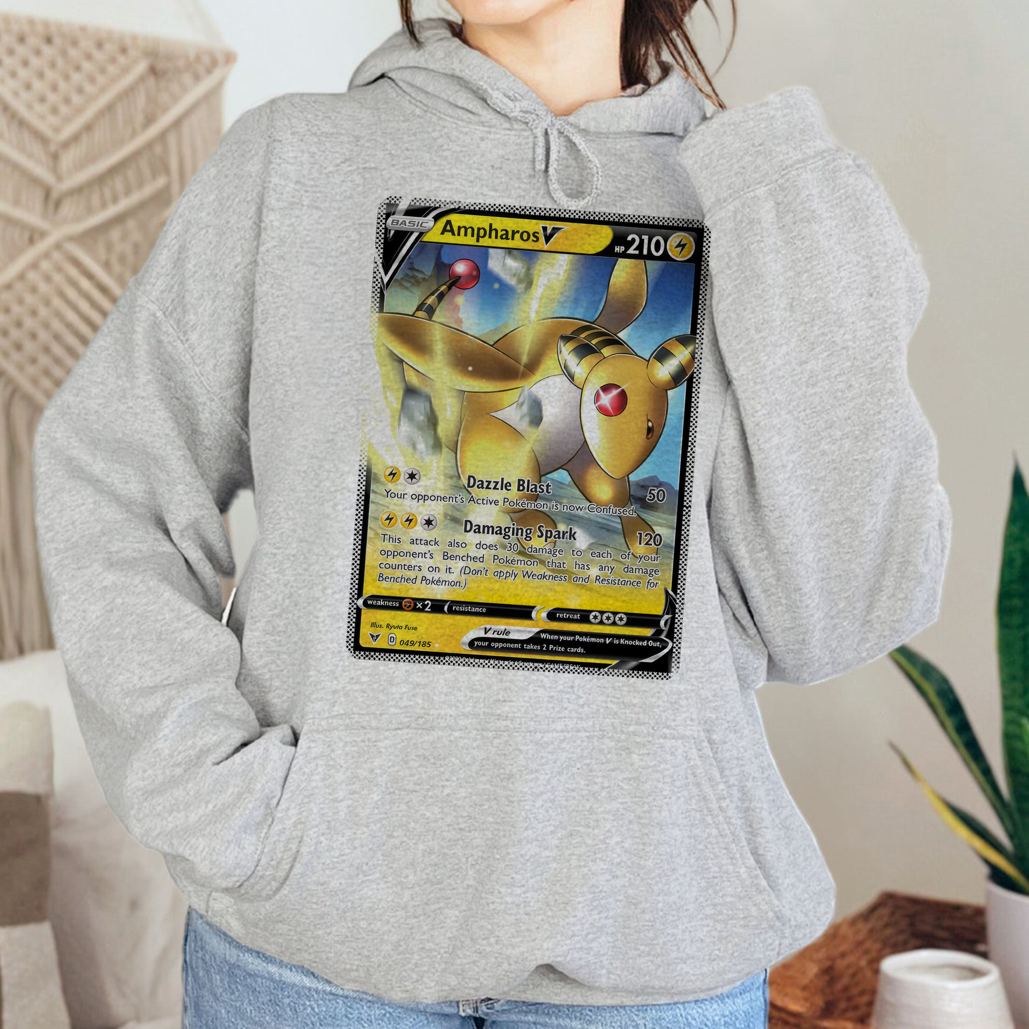 Personalized Pokémon Fabric Trading Card D1 Patch Suture Unisex Hoodie,Perfect Gift for Fans Friends,P-H-12