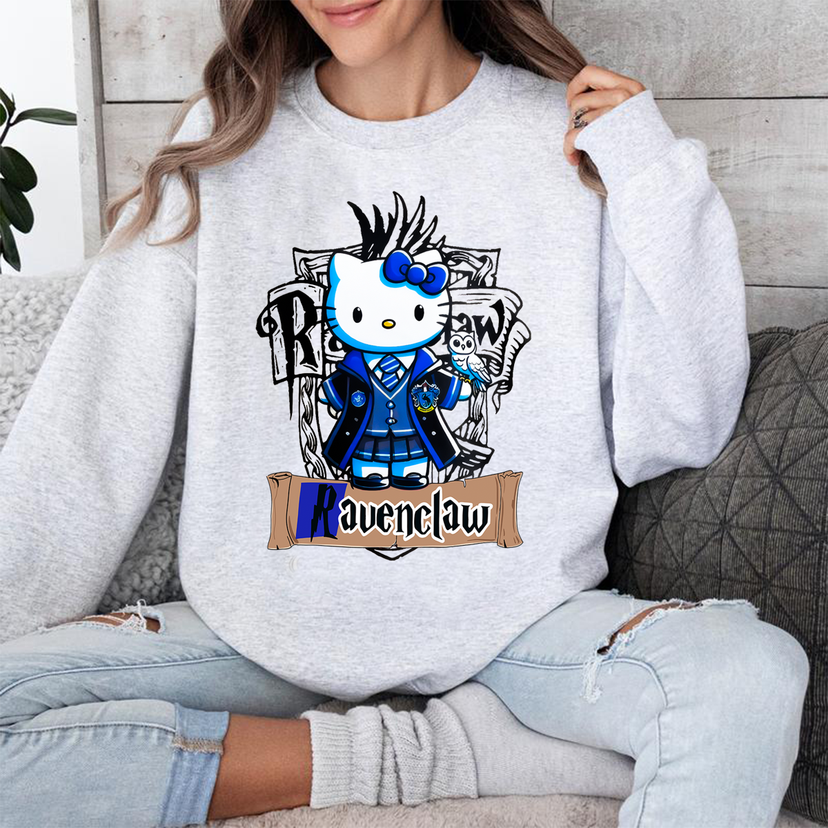 Cute Hello Kitty × Harry Potter Four Houses Collaboration T-Shirt,Crewneck,Hoodie,Gift for Loyal Fans,TS-C-666