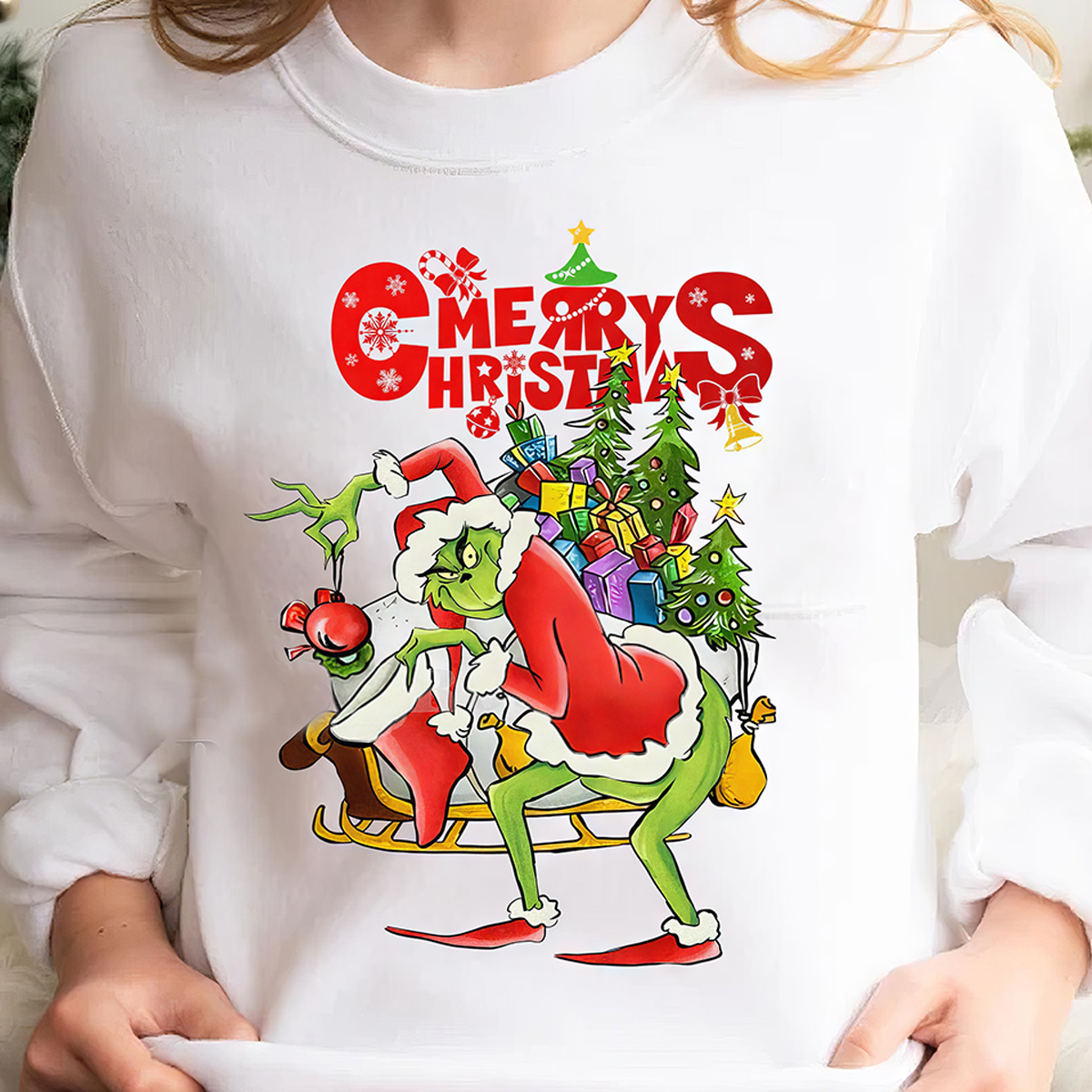 Merry Christmas Grinch T-Shirt,Crewneck,Hoodie For Gift,TS-C-374