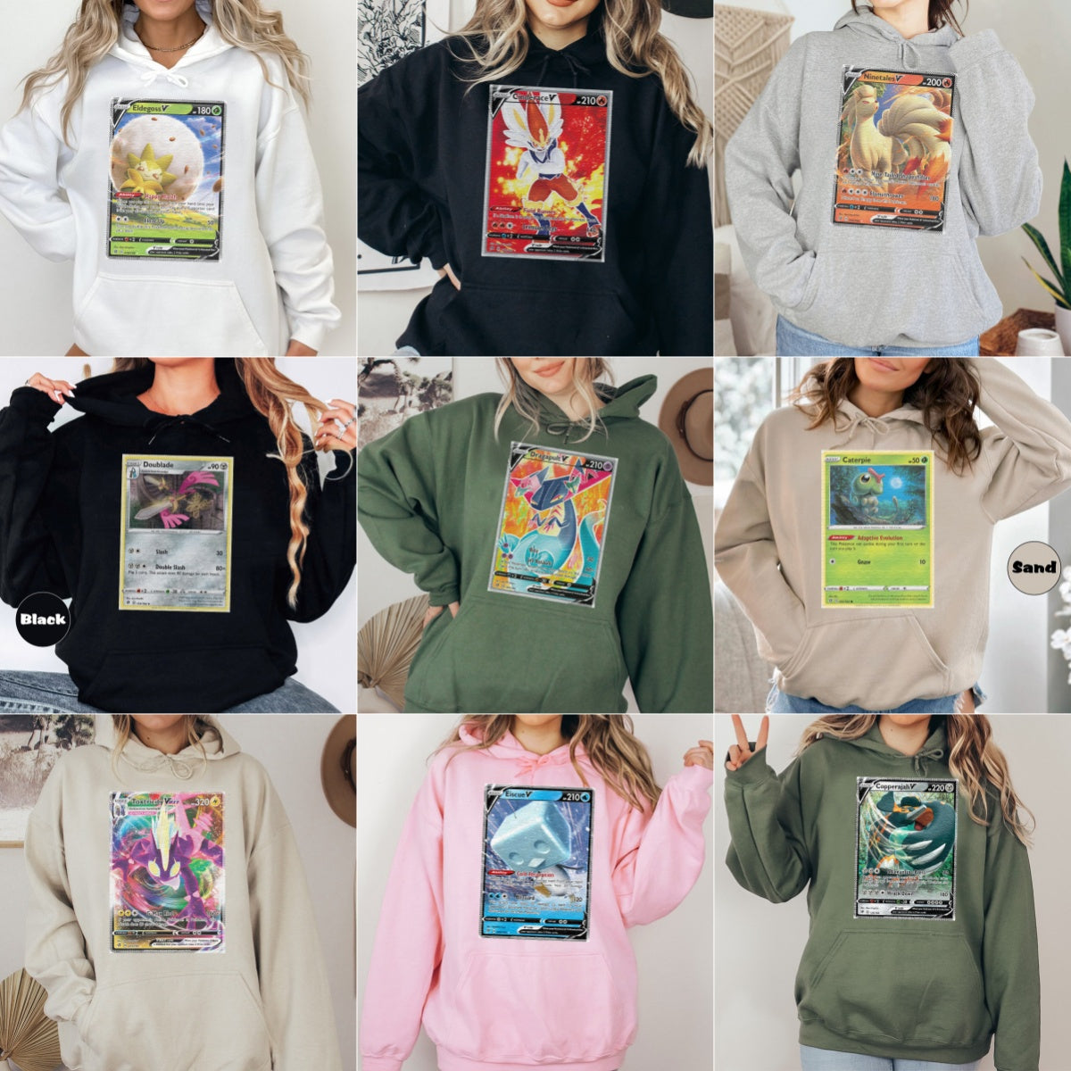 Personalized Pokémon Fabric Trading Card D3 Patch Suture Unisex Hoodie,Perfect Gift for Fans Friends,P-H-21