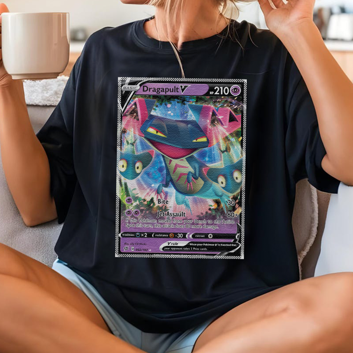 Personalized Pokémon Fabric Trading Card D3 Patch Suture Unisex T-Shirt,Perfect Gift for Fans Friends,P-T-19