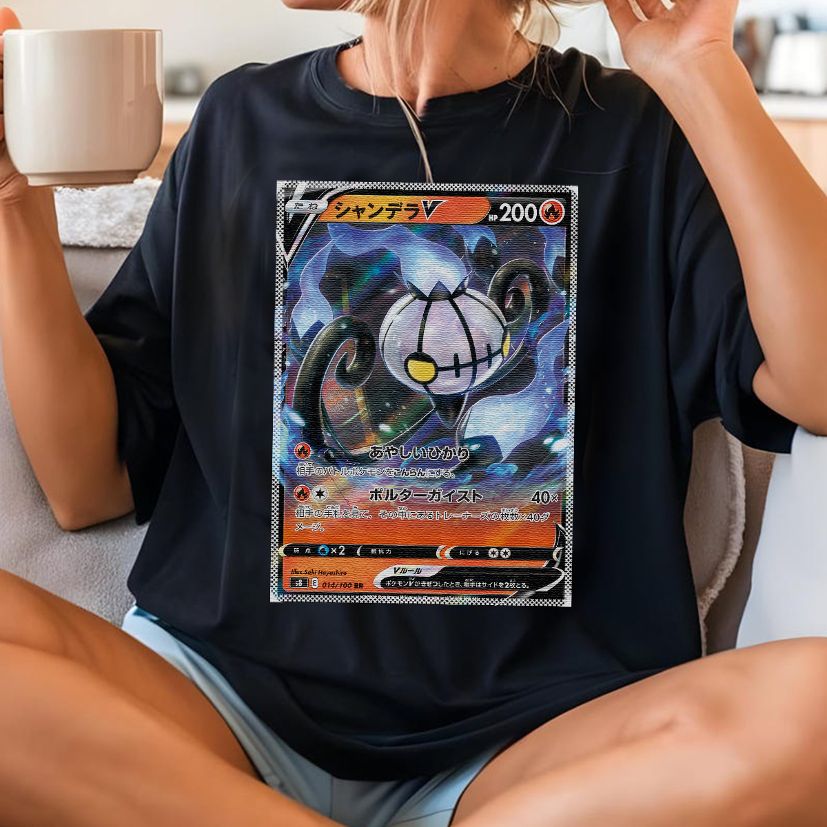 Personalized Pokémon Fabric Trading Card Y3 Patch Suture Unisex T-Shirt,Perfect Gift for Fans Friends,P-T-07