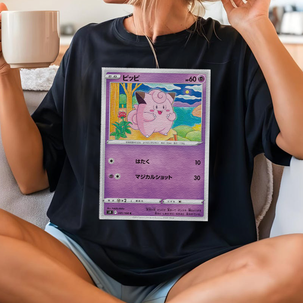 Personalized Pokémon Fabric Trading Card Y1 Patch Suture Unisex T-Shirt,Perfect Gift for Fans Friends,P-T-01