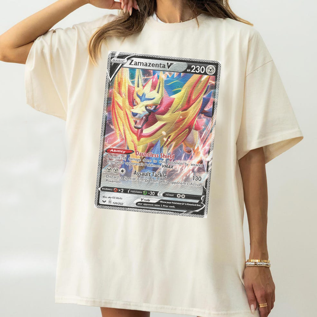 Personalized Pokémon Fabric Trading Card D4 Patch Suture Unisex T-Shirt,Perfect Gift for Fans Friends,P-T-22