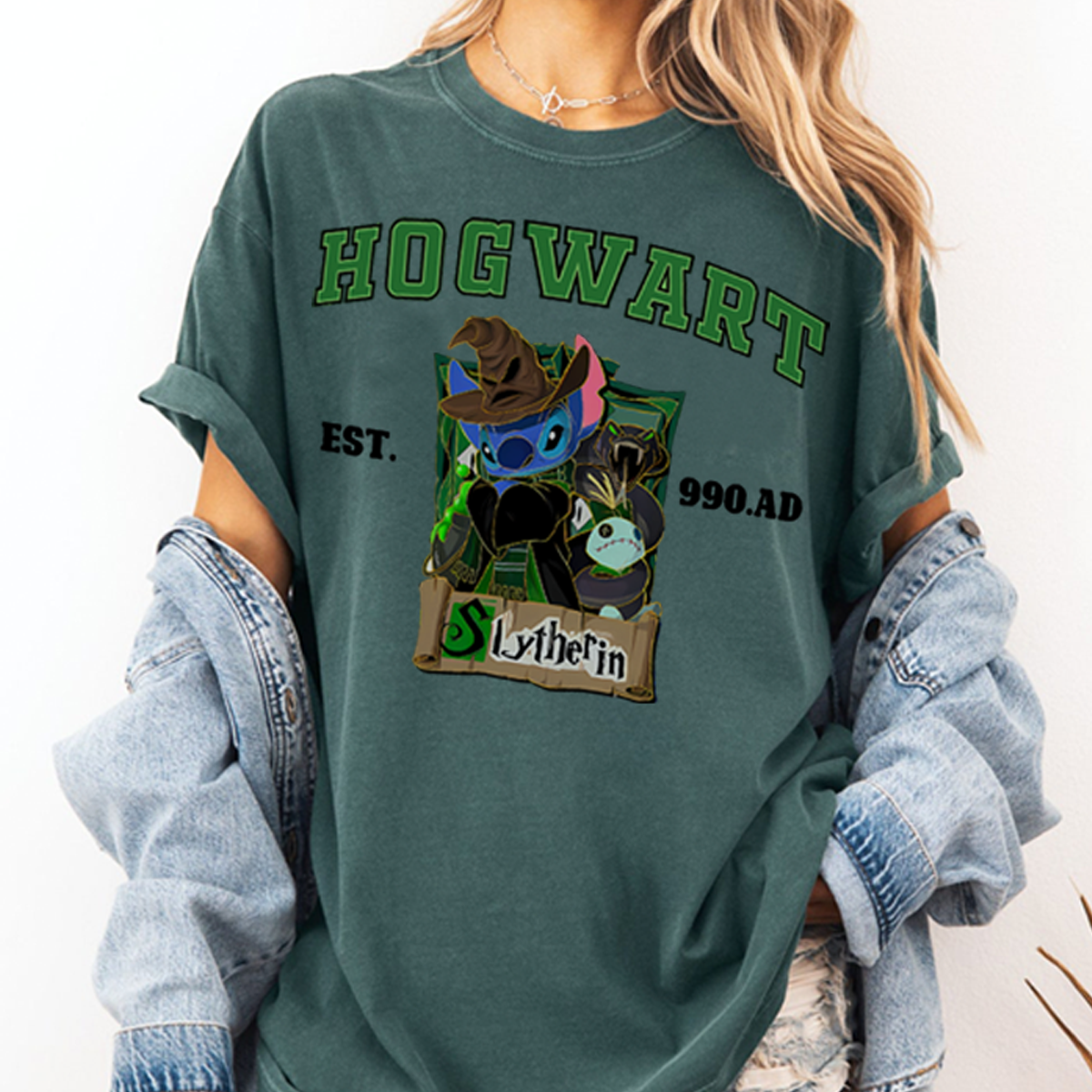 Vintage Stitch Hogwarts Houses Crewneck,Harry Potter Hoodie,H-C-189