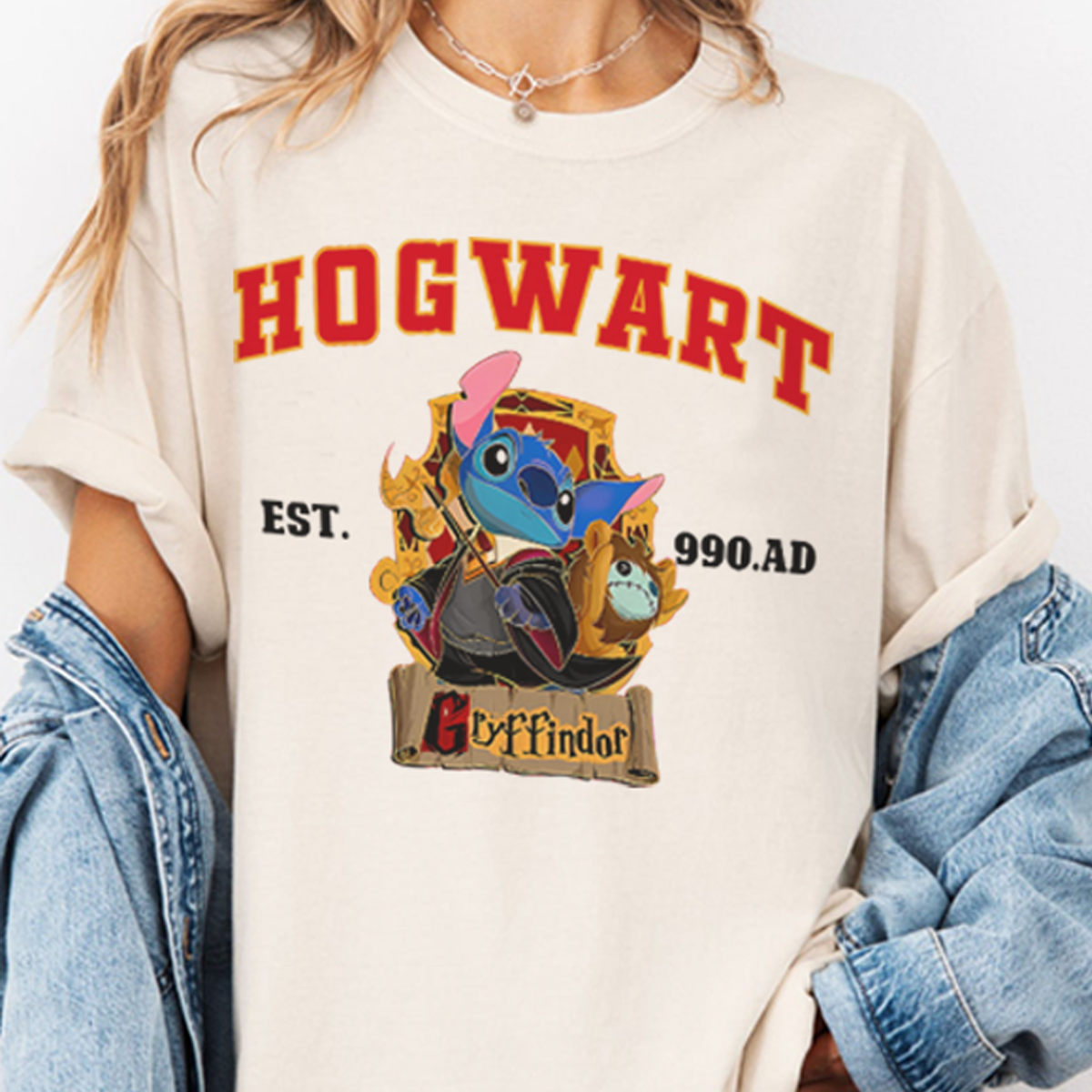 Vintage Stitch Hogwarts Houses Crewneck,Harry Potter Hoodie,H-C-189