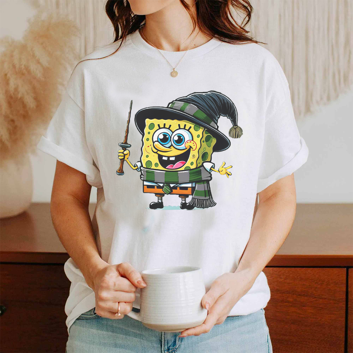 Adorable SpongeBob × Harry Potter Collaboration Halloween T-Shirt,Crewneck,Hoodie,TS-C-314