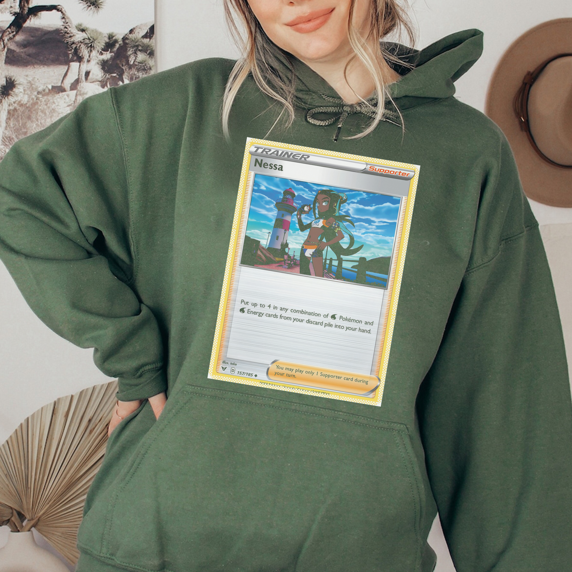 Personalized Pokémon Fabric Trading Card D1 Patch Suture Unisex Hoodie,Perfect Gift for Fans Friends,P-H-12