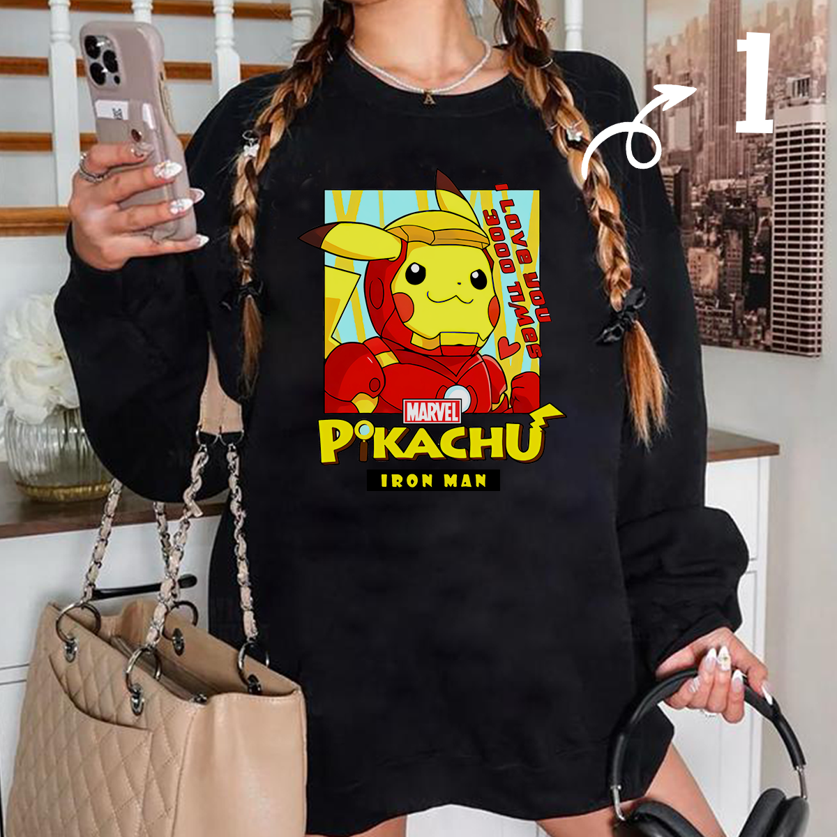 Marvel Series Hero Pikachu Unisex Pokémon T-Shirt,Crewneck,Hoodie,H-C-775