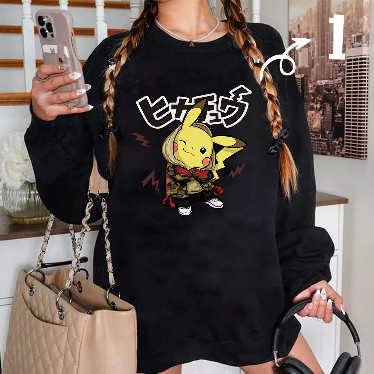 Pikachu In Vibrant Fashion Cute Unisex T-Shirt,Crewneck,Hoodie,H-C-772