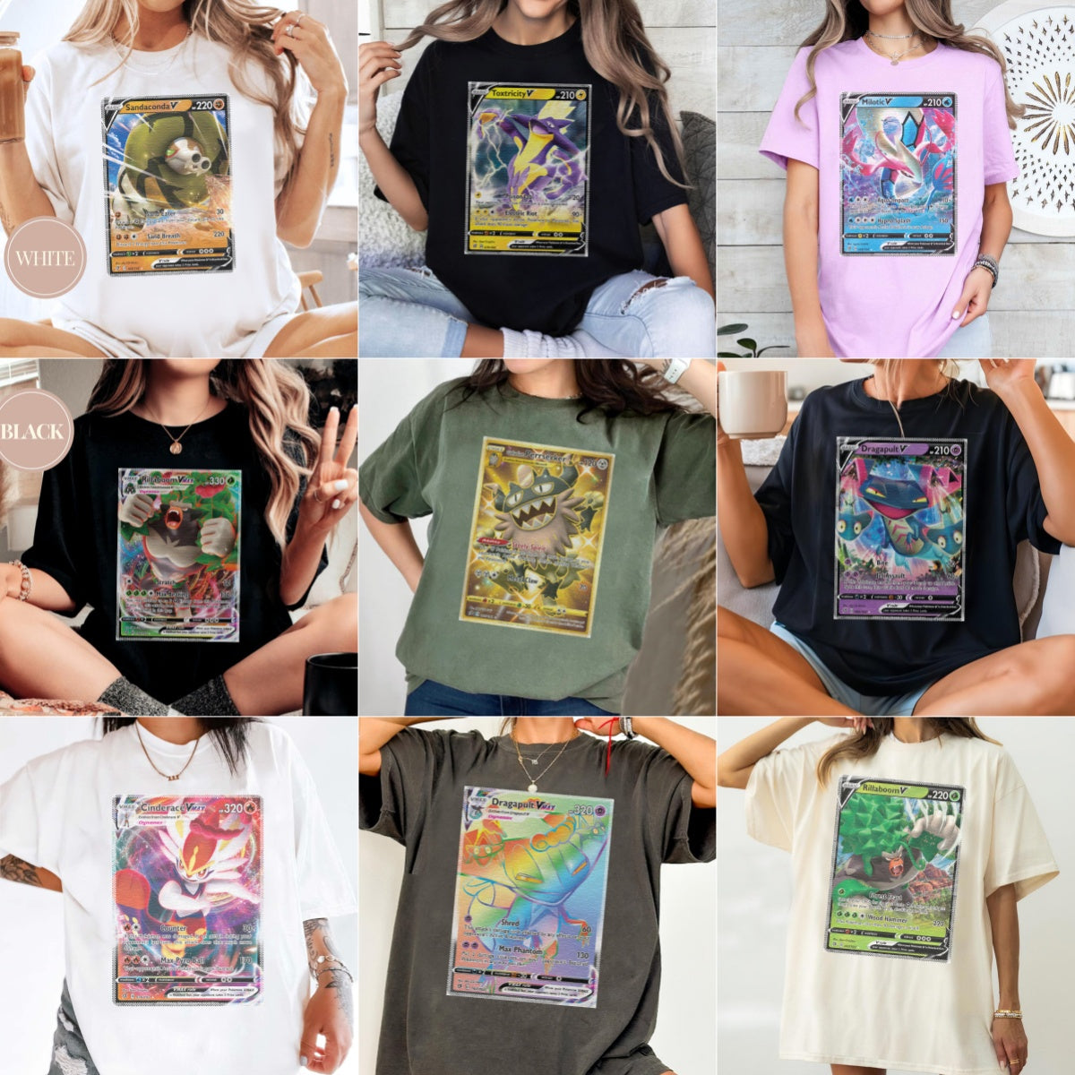 Personalized Pokémon Fabric Trading Card D3 Patch Suture Unisex T-Shirt,Perfect Gift for Fans Friends,P-T-19