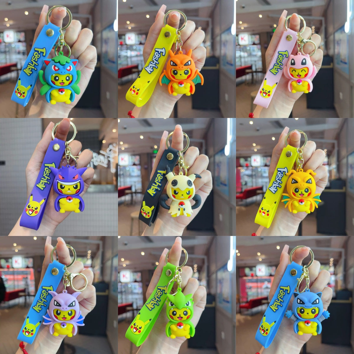 Cute Pikachu Cosplay Keychain,Decorative Bag Charm Gift for Friends,009