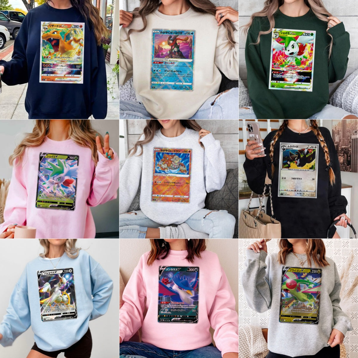 Personalized Pokémon Fabric Trading Card Y1 Patch Suture Unisex Crewneck,Perfect Gift for Fans Friends,P-C-02