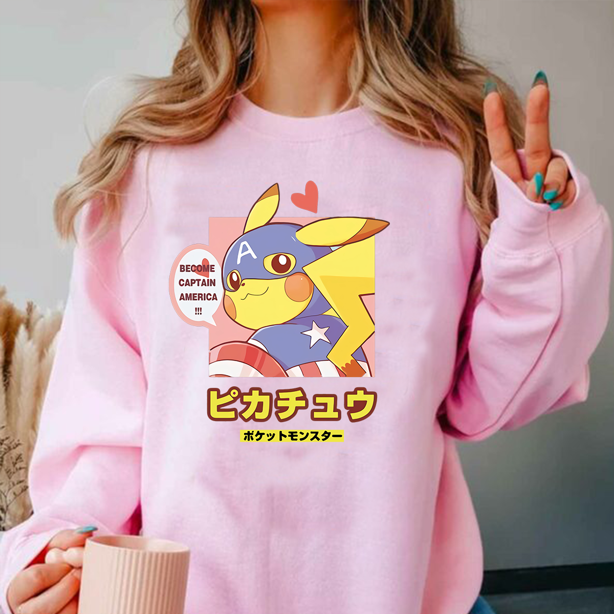 Become Captain America Brave Pikachu Pokémon Unisex T-Shirt,Crewneck,Hoodie,H-C-774