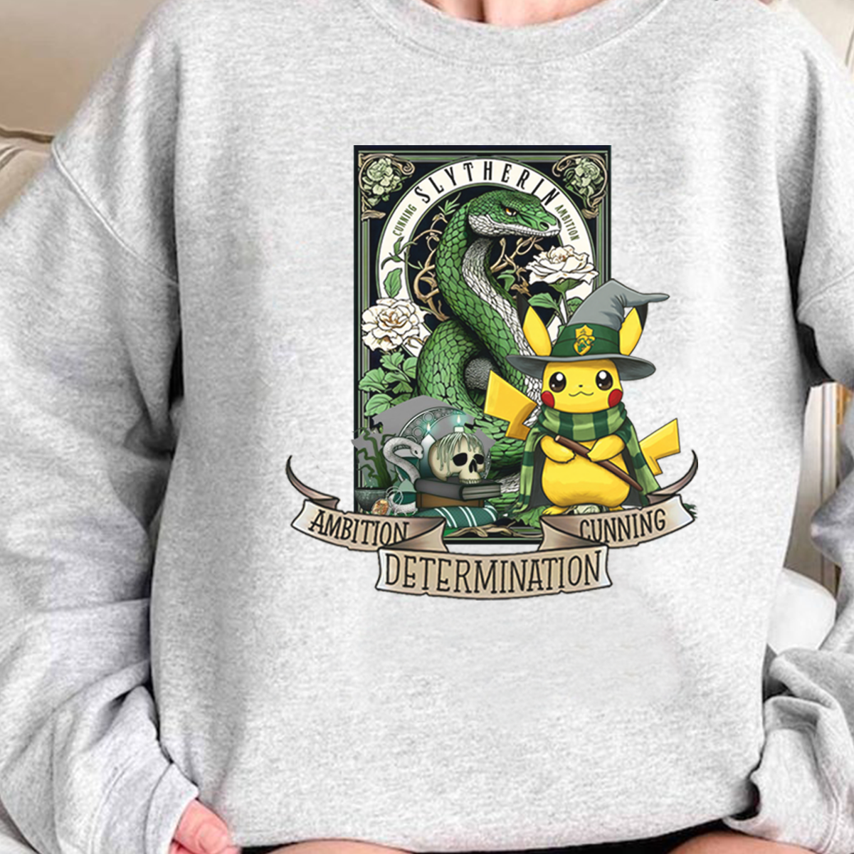 Adorable Pikachu×Harry Potter Hogwarts Four Houses T-Shirt,Crewneck,Hoodie,TS-C-634