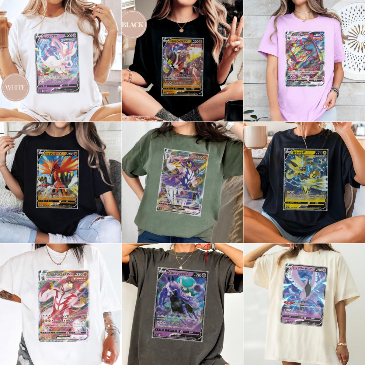 Personalized Pokémon Fabric Trading Card Y4 Patch Suture Unisex T-Shirt,Perfect Gift for Fans Friends,P-T-13