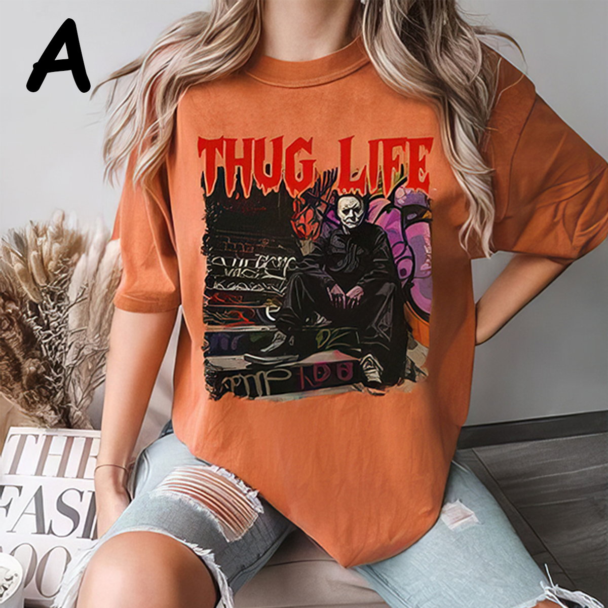 THUG LIFE Halloween Horror Characters T-shirt,Crewneck,Hoodie,TS-C-084