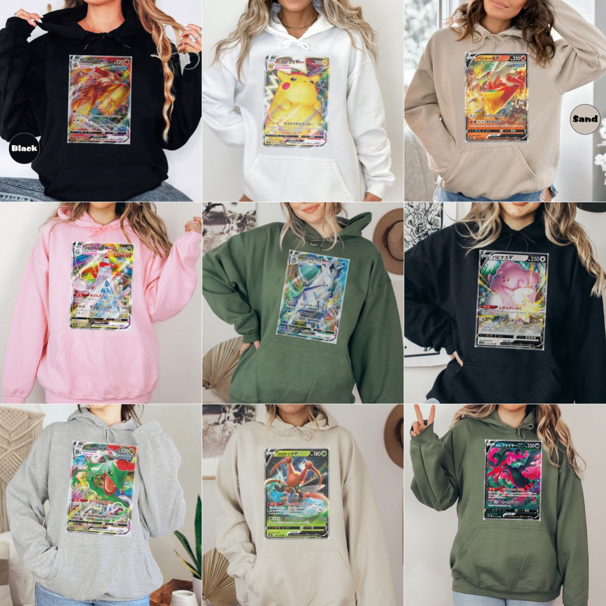 Personalized Pokémon Fabric Trading Card Y4 Patch Suture Unisex Hoodie,Perfect Gift for Fans Friends,P-H-15