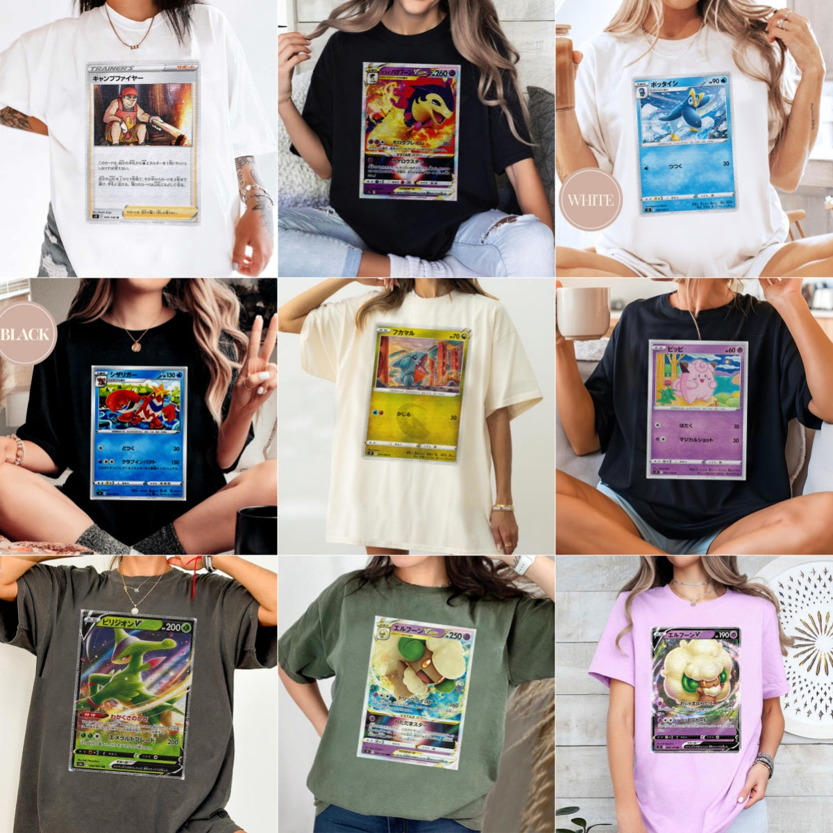 Personalized Pokémon Fabric Trading Card Y1 Patch Suture Unisex T-Shirt,Perfect Gift for Fans Friends,P-T-01