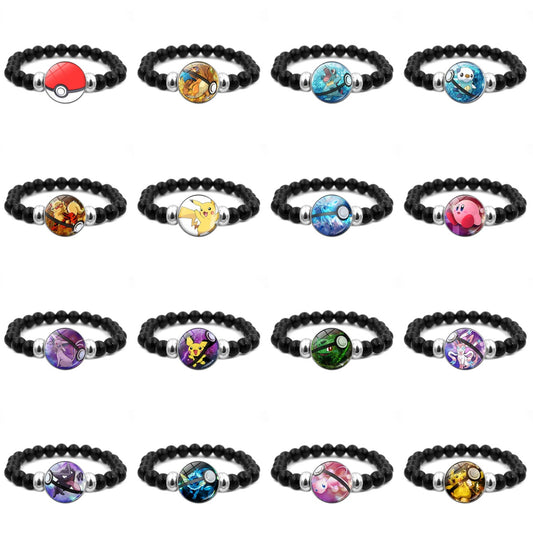 Adorable Black Bead Snap Button Bracelet,A Perfect Gift for Friends and Family,B04