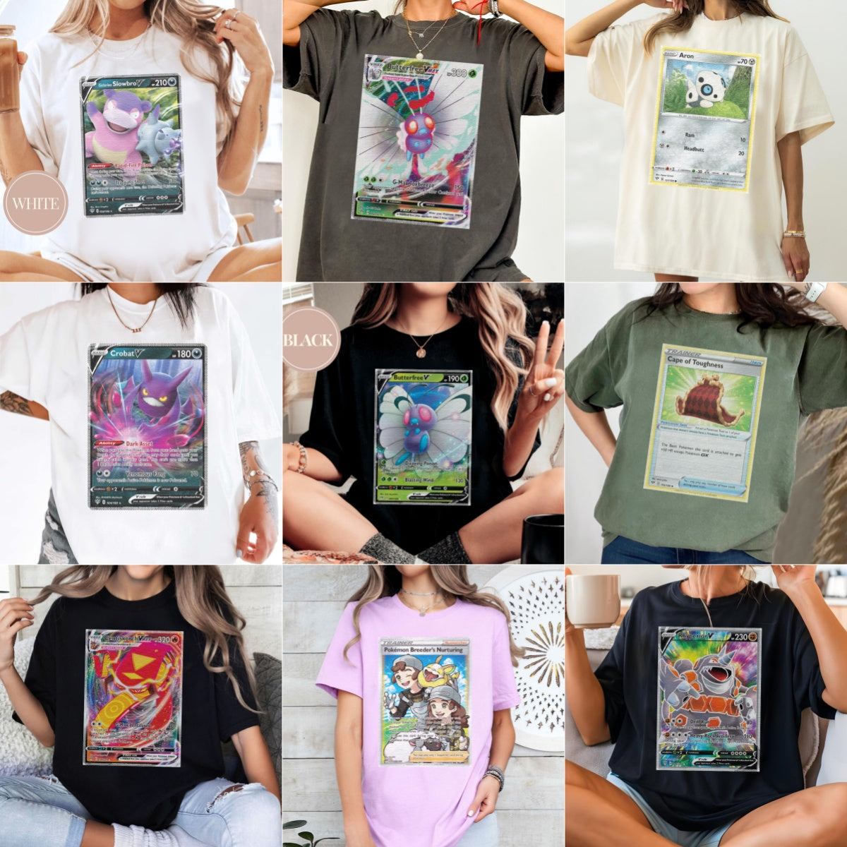 Personalized Pokémon Fabric Trading Card D2 Patch Suture Unisex T-Shirt,Perfect Gift for Fans Friends,P-T-16