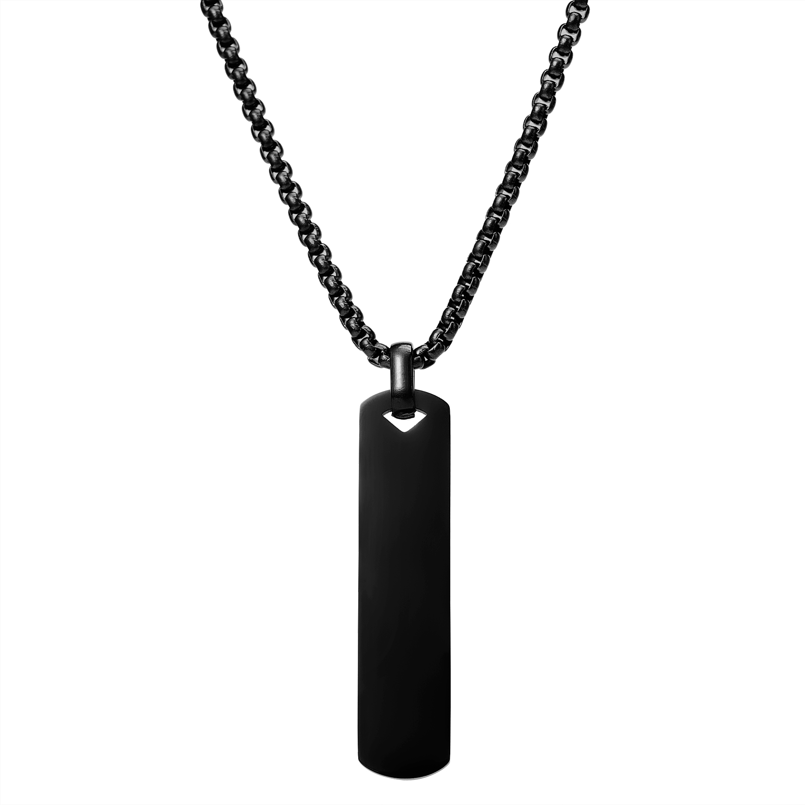 Personalized Stainless Steel Three Dimensional Rectangular Strip Geometric Pendant Necklaces,J-A-294