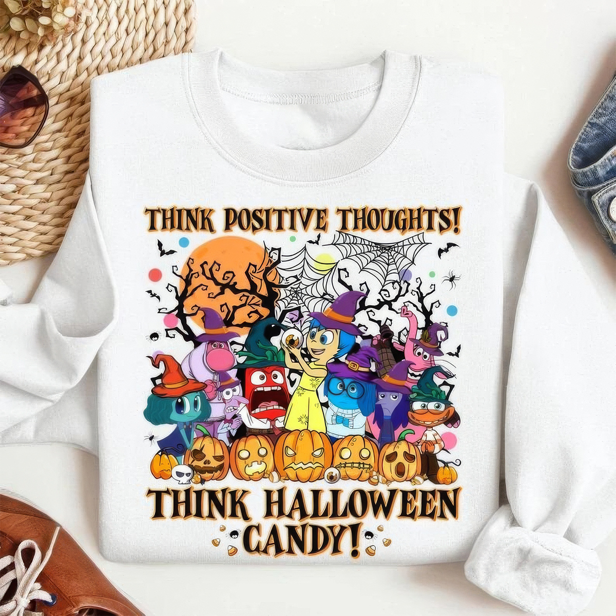 Think Halloween Candy Pumpkin Ghost Family T-Shirt,Crewneck,Hoodie,TS-C-600