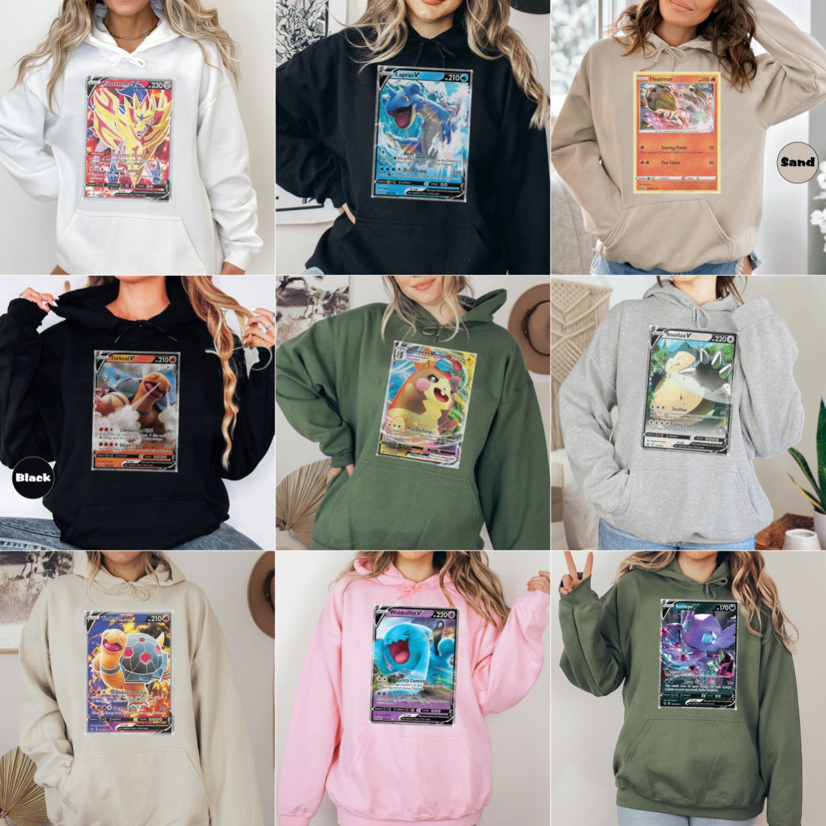 Personalized Pokémon Fabric Trading Card D4 Patch Suture Unisex Hoodie,Perfect Gift for Fans Friends,P-H-24