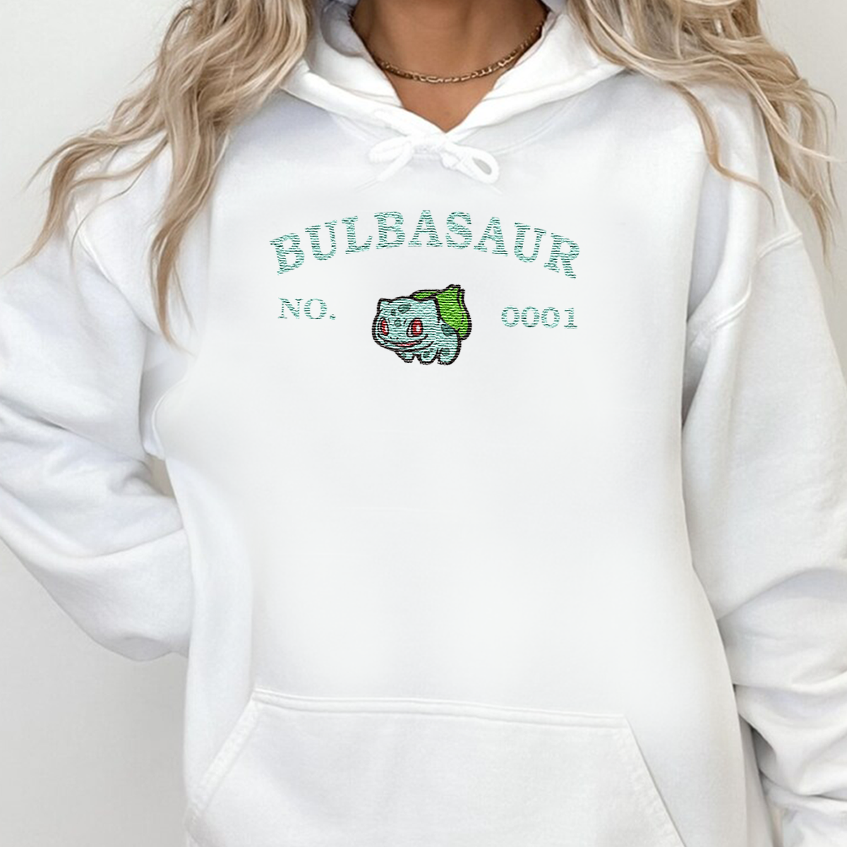 Bulbasaur-Q.Adorable Anime-Themed Embroidered T-Shirt,Crewneck,Hoodie-Trendy Versatile and a Thoughtful Gift for Friends,H-C-1234