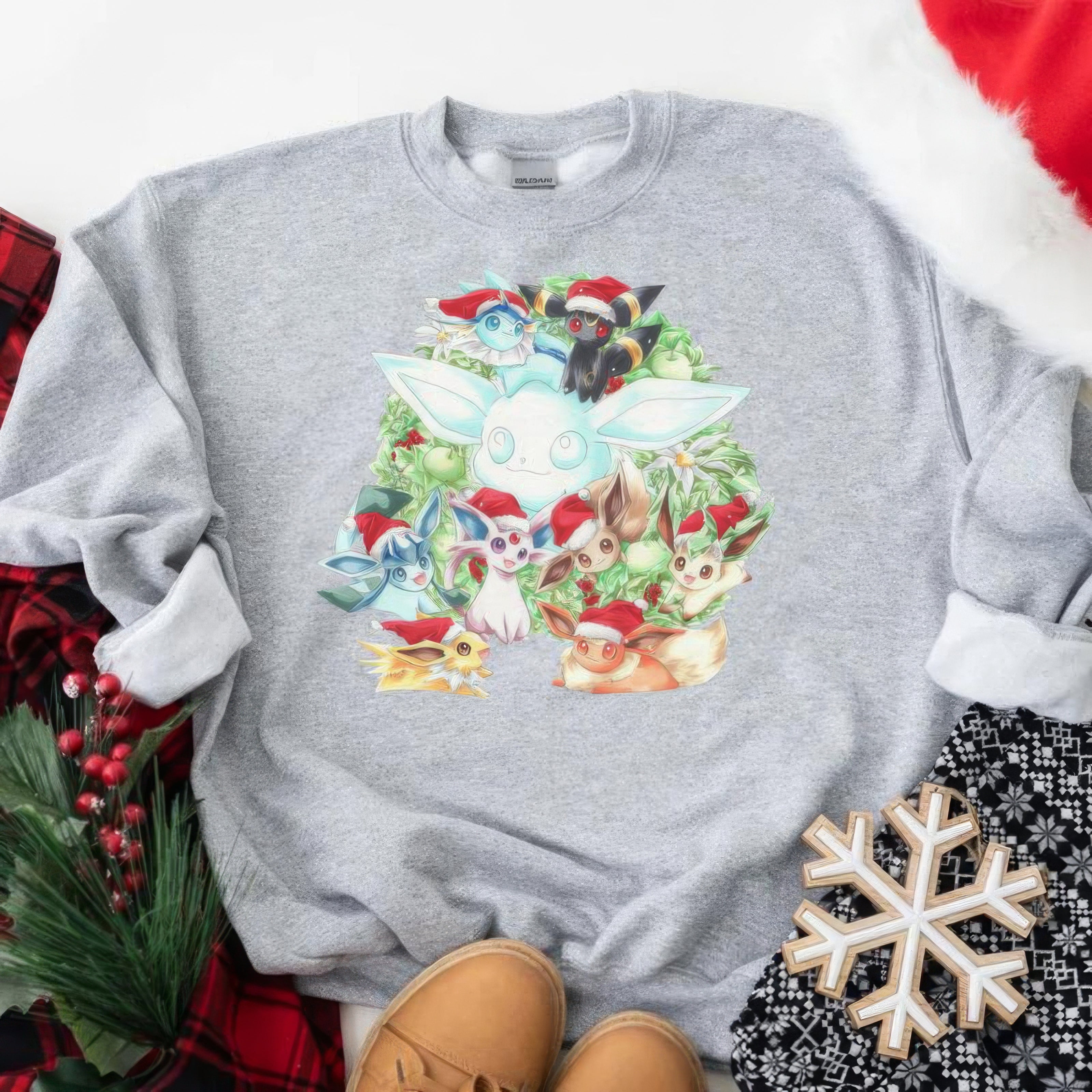 Eevee EvolutiOns Christmas Vintage Unisex T-Shirt,Crewneck,Hoodie For Gift,H-C-1038