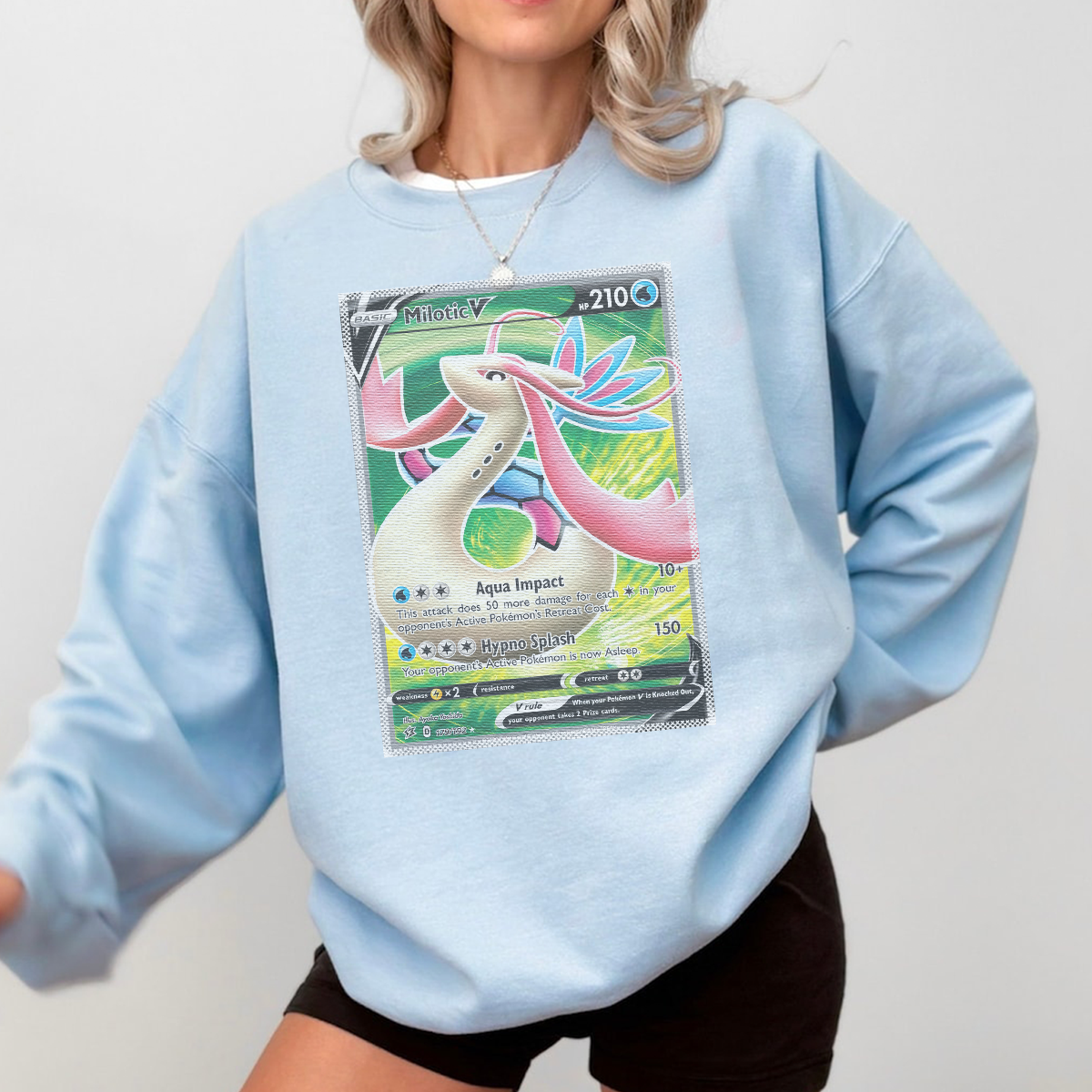 Personalized Pokémon Fabric Trading Card D3 Patch Suture Unisex Crewneck,Perfect Gift for Fans Friends,P-C-20